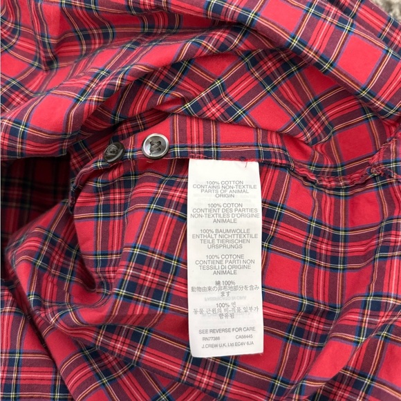 J.Crew Checkered Gingham Women’s Henley 1/2 Button Collared Long Sleeve Preppy - Picture 4 of 4